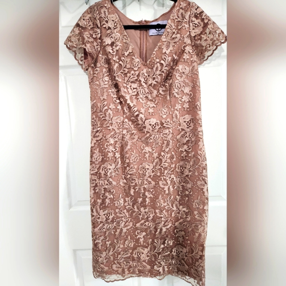 JS COLLECTIONS Lace V-Neck Dress